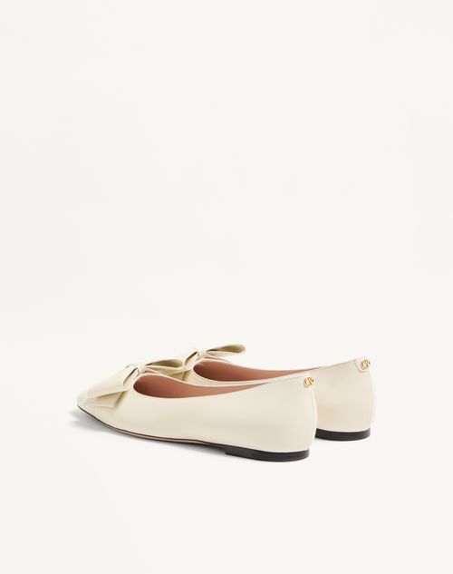 Valentino Garavani - Bowow Kidskin Ballerina - Ivory - Woman - Ballerinas